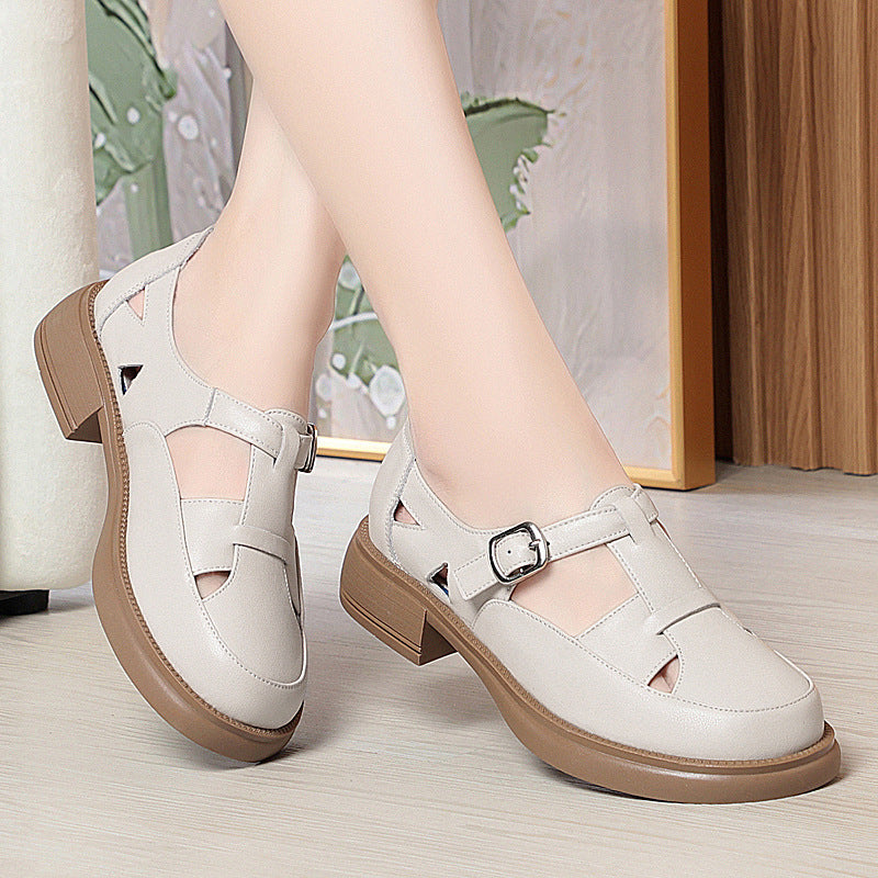 Women's Spring Large Single Low Thick Leisure Casual Shoes