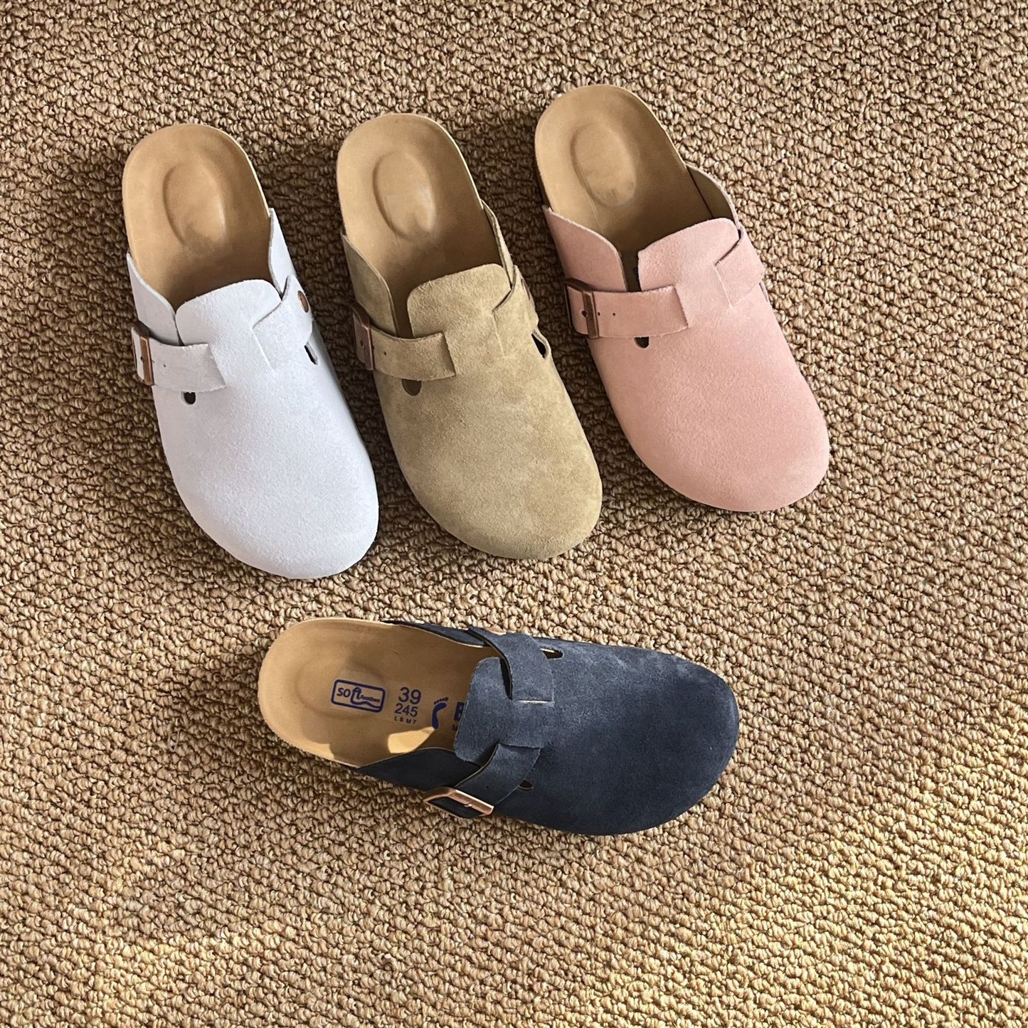 Women's Large Size Outer Wear Thick-soled Closed Toe Half Slip-on Women's Casual Shoes