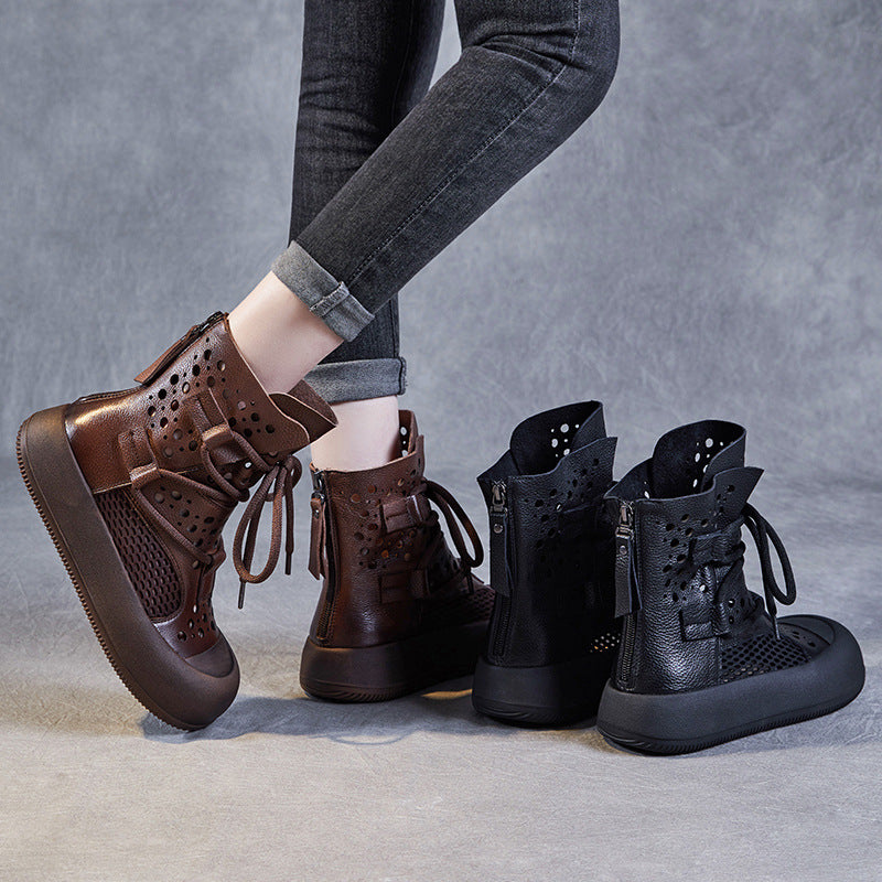 Women's Out Martin Breathable Full Grain Cowhide Boots