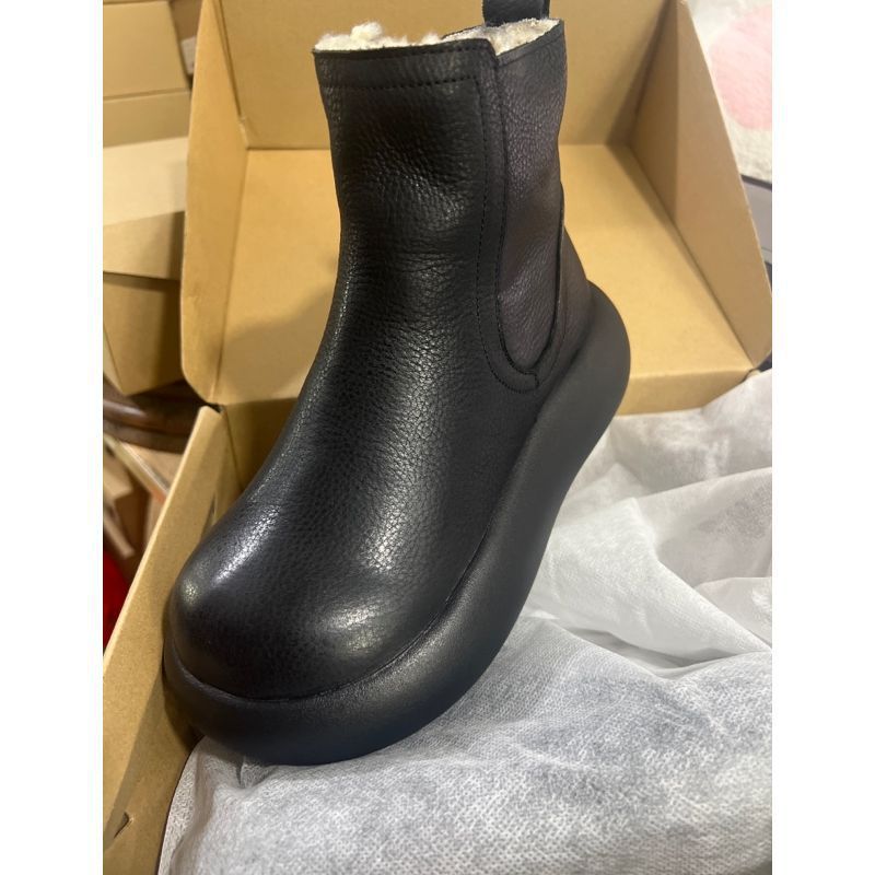 Women's First Layer Cowhide Vintage Chelsea Ankle Comfortable Feet Thin Racket Boots