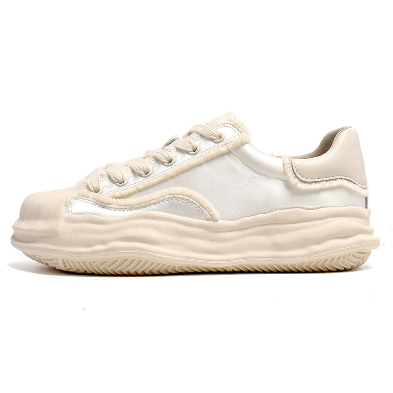 Women's Dissoed White Thick Bottom Versatile Shell Casual Shoes