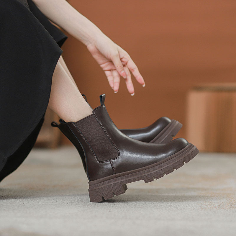 Martin Female Platform Ankle British Style Boots