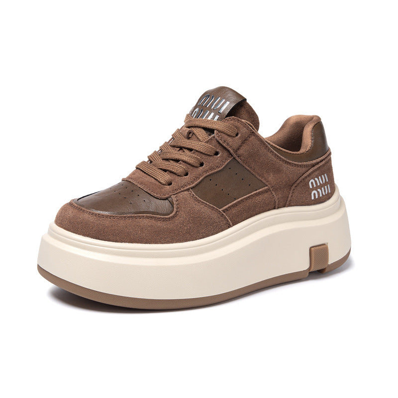 Women's Fleece-lined White Increased Mcqueen Platform Women's Casual Shoes