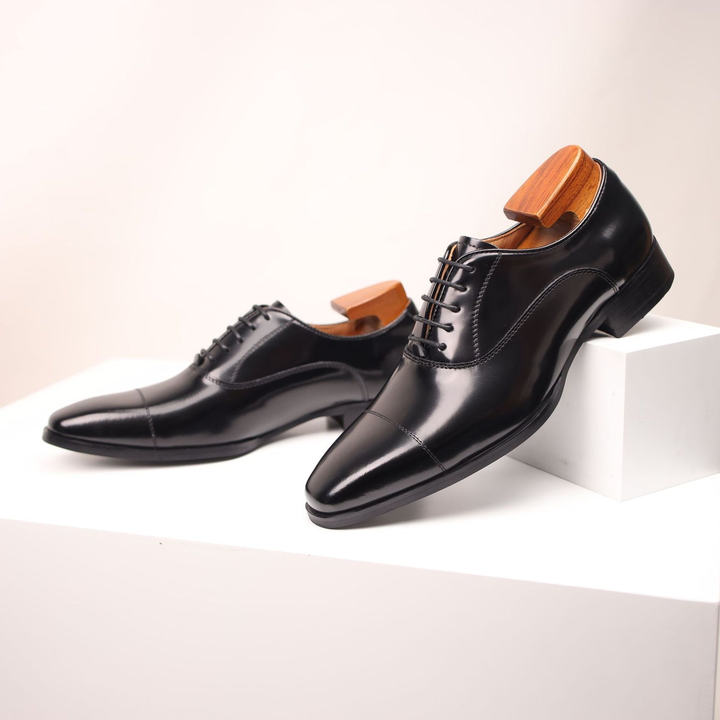 Men's Formal British Style Oxford Handmade Slit Beads Leather Shoes