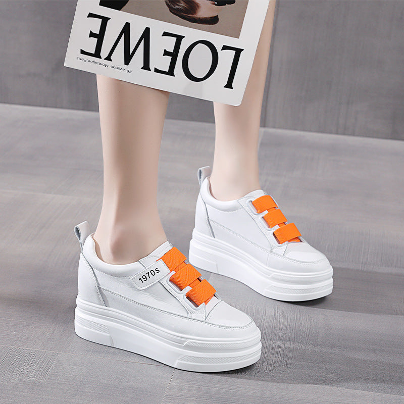 Women's White Platform Height Increasing Insole Sports Spring Women's Shoes