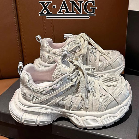 Women's & Men's Daddy Mesh Breathable Sports Thick Bottom Sneakers