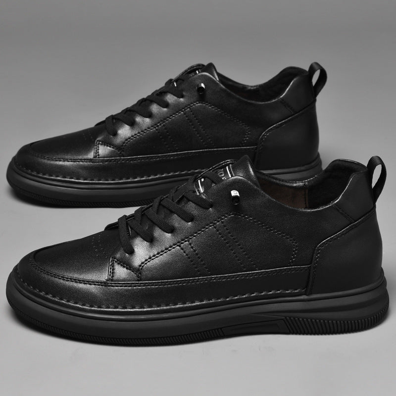 Men's Height Increasing Platform Sports Spring Cowhide Men's Board Shoes