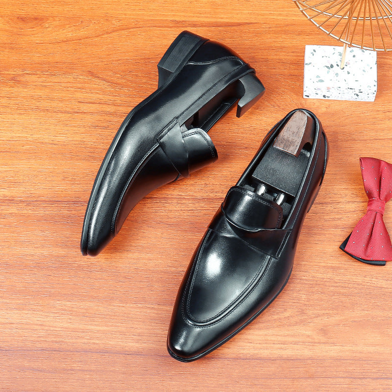 Men's British Slip On Pointed Business One Loafers