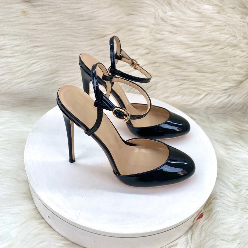 Women's Strap Round Toe Stiletto Shallow Mouth High Heeled Sandals