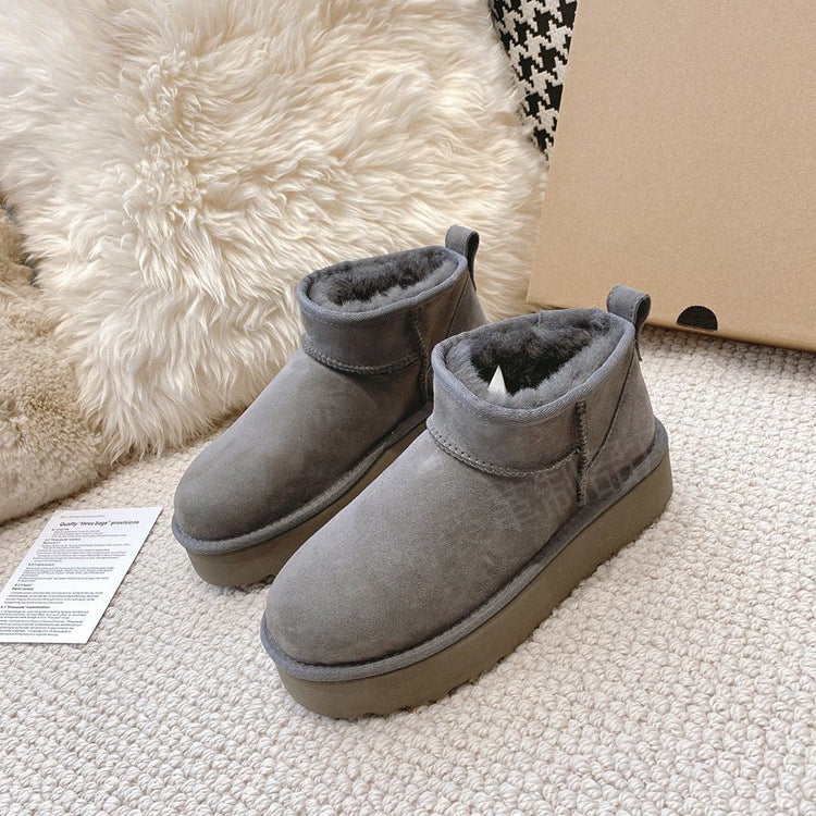 Women's Fur Integrated Muffin Winter Warm Height Snow Boots