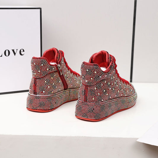 Women's Winter Fashion Bright Crystal Full Diamond Casual Shoes