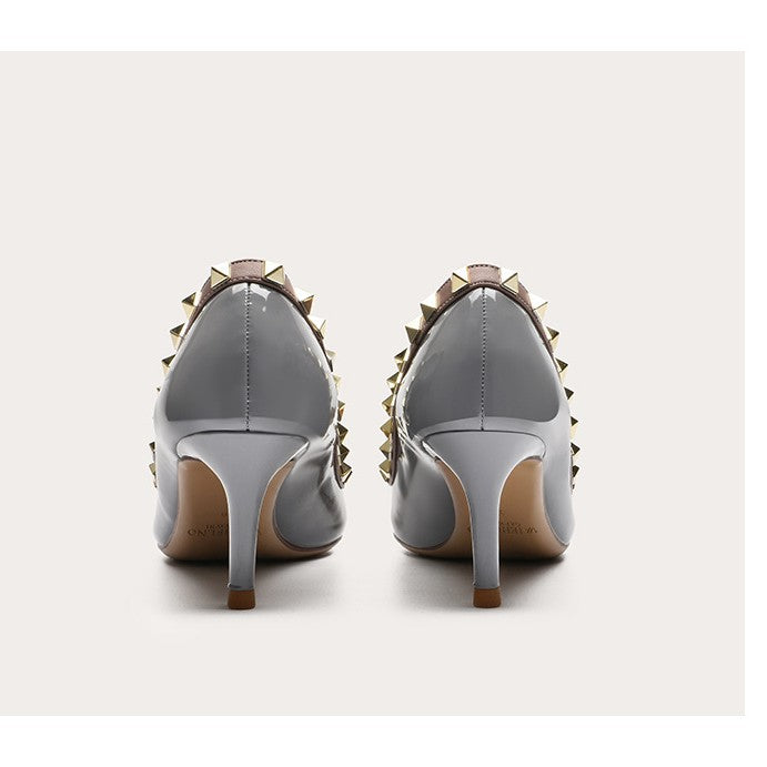 Women's Korean Patent French Nude Low-cut Stilettos Women's Shoes