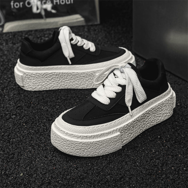 Men's High-grade Design Sense Niche Platform Heightened Men's Casual Leather Shoes