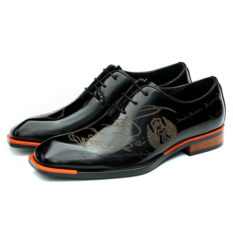 Men's Formal Wear Oxford Cowhide Paint Glossy Men's Business Leather Shoes