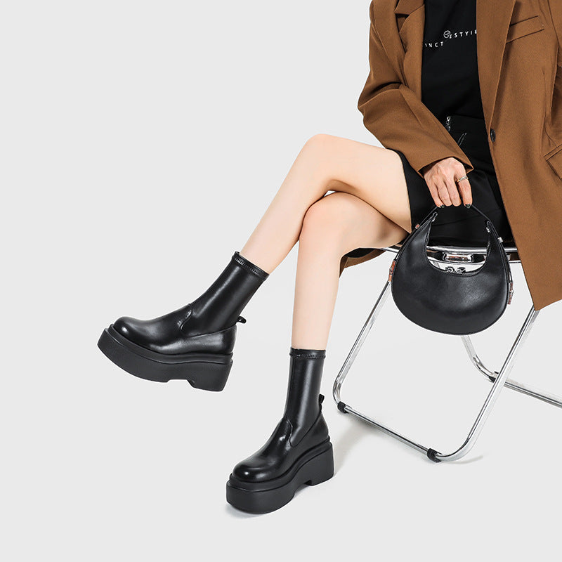 Women's Height Increasing Small Below The Knee Boots