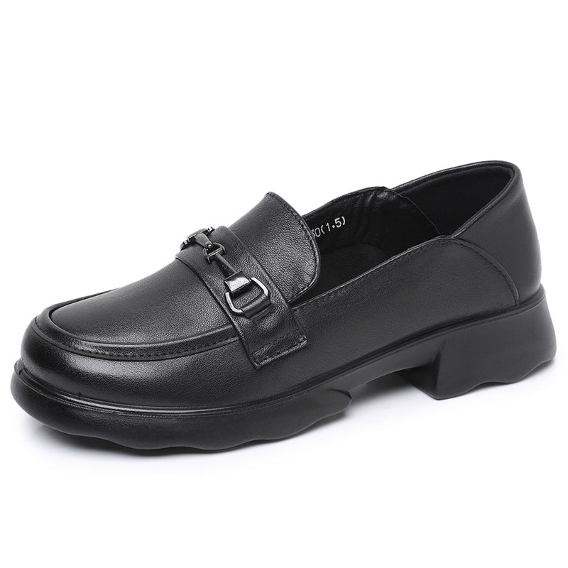 Women's Cowhide Autumn Soft Bottom Thick Not Tired Women's Casual Shoes