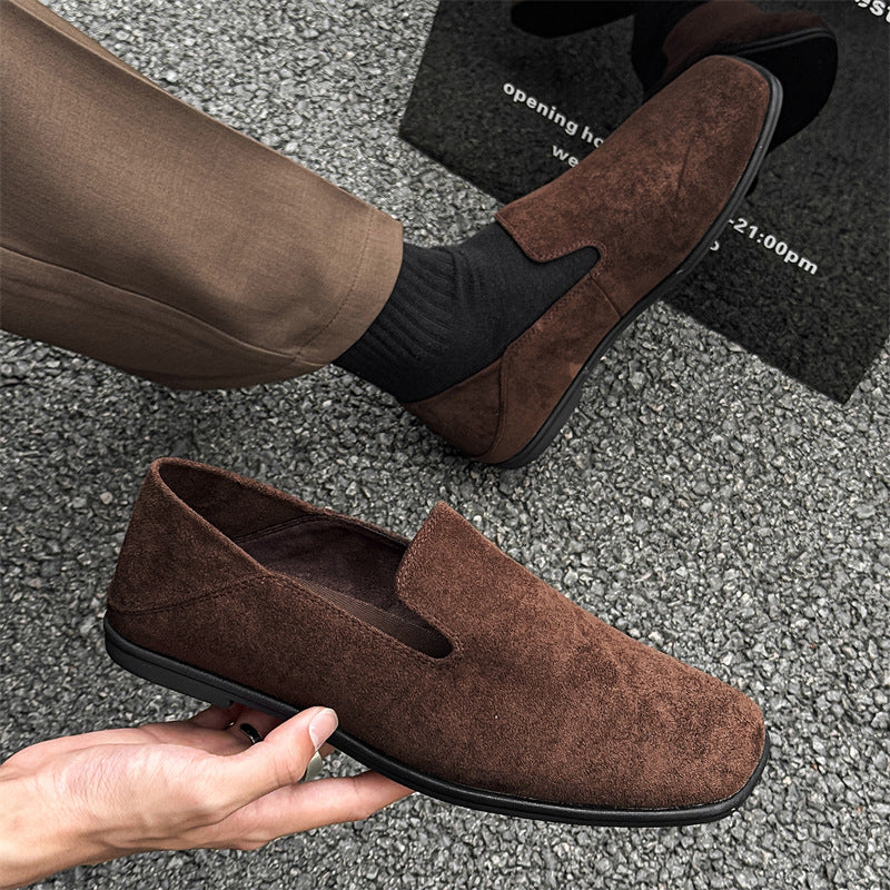 Women's & Men's Commuter Fashionable Flat Derby Blue Brown Men's Casual Leather Shoes