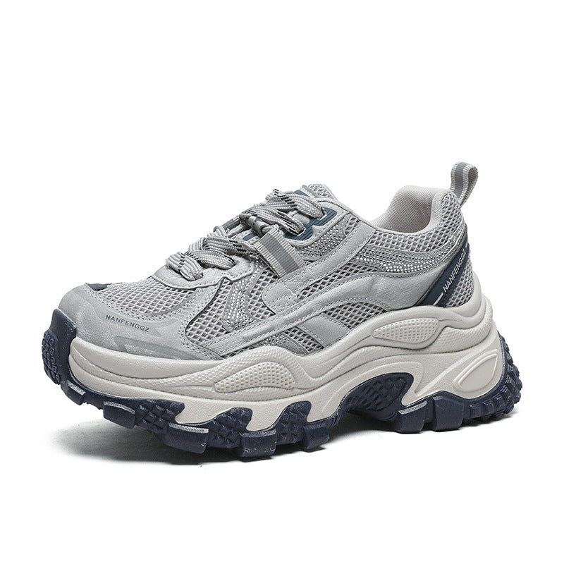 Women's Thick-soled Dad Autumn Genuine Breathable Small Height Sneakers
