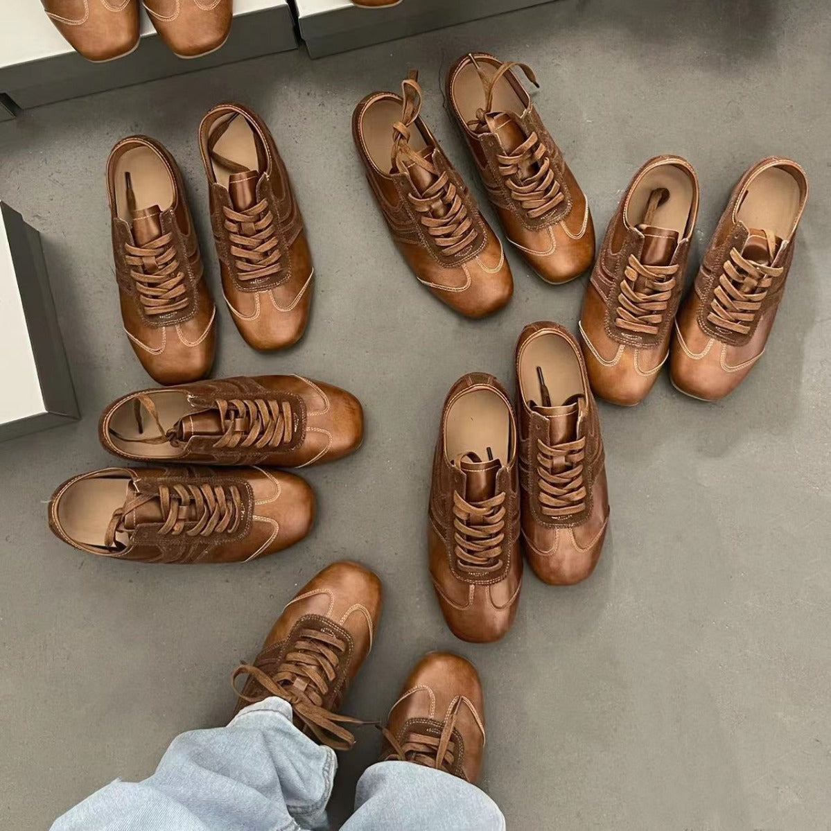 Women's Spring Retro Flat Bottom Square Toe Women's Casual Shoes