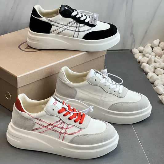 Women's Thick Sole Increased White Platform German Women's Casual Shoes