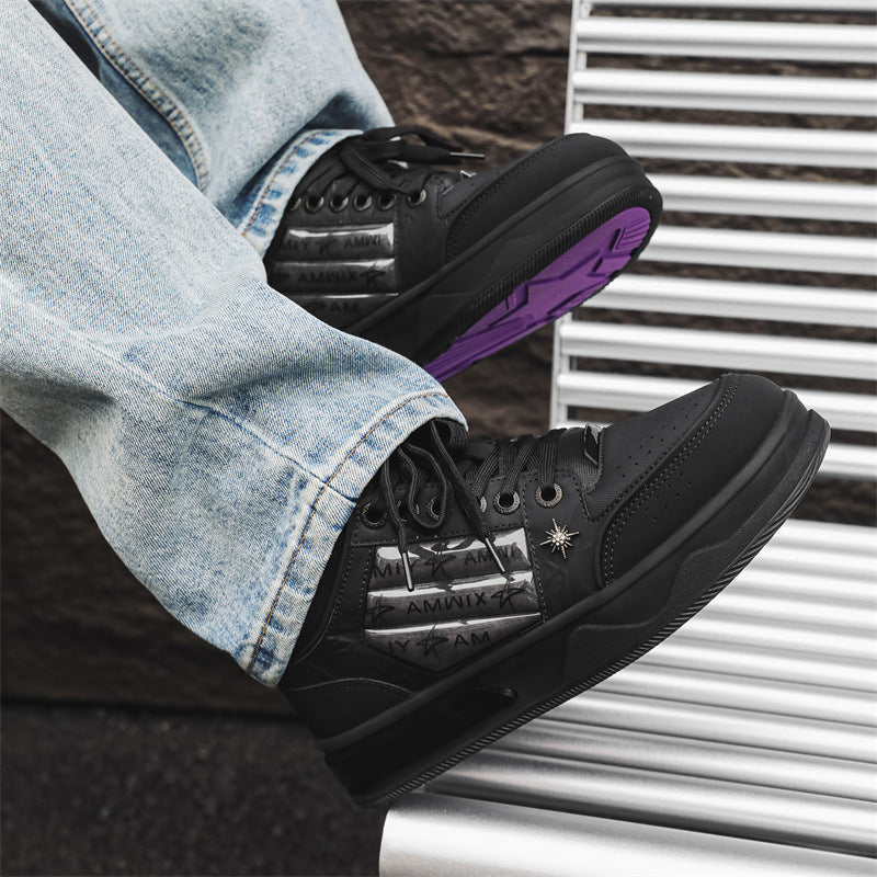 Women's & Men's Fan Black National Fashion Platform Skateboard Men's Board Shoes