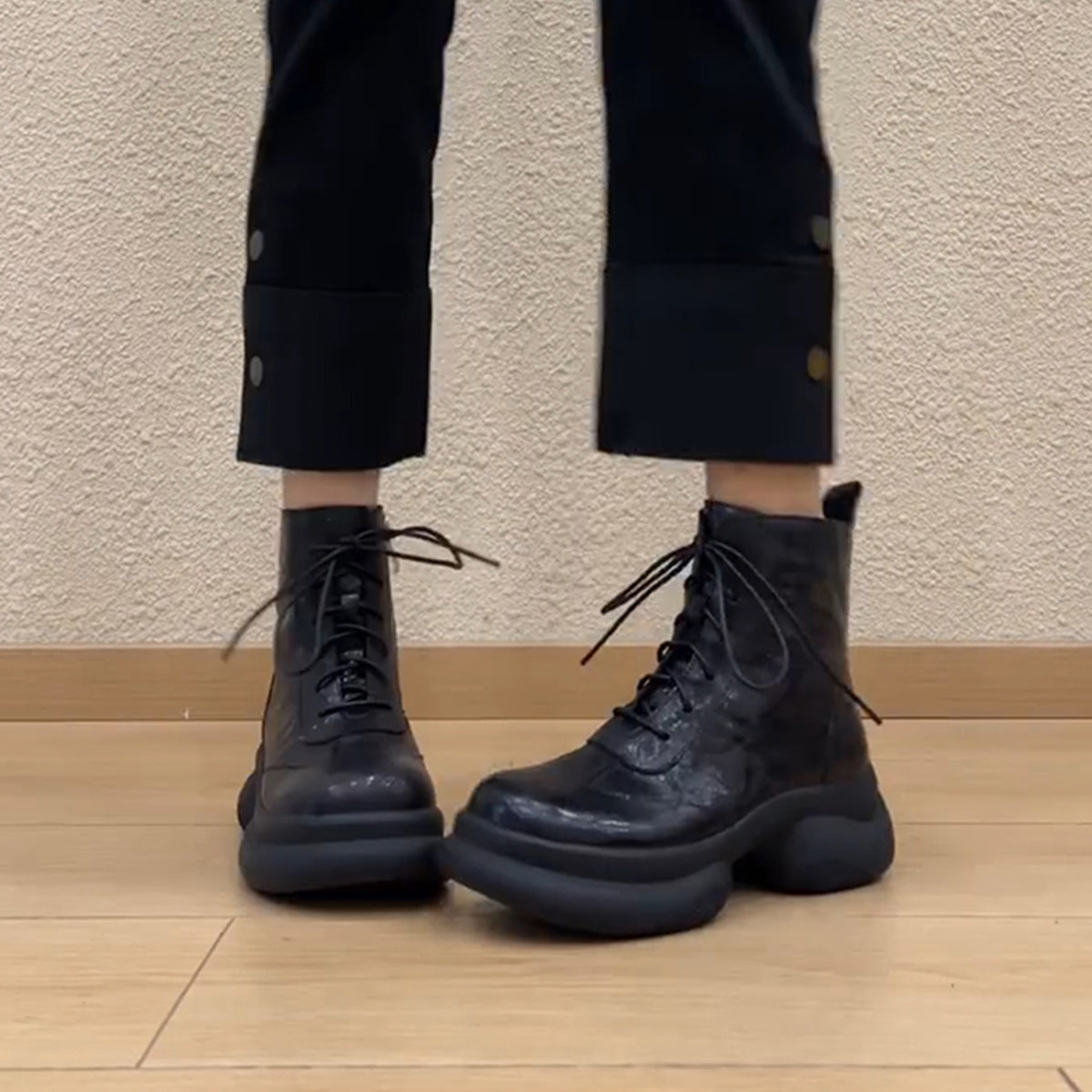 Soft Platform Martin Female Fleece Lined Fashion Women's Leather Boots