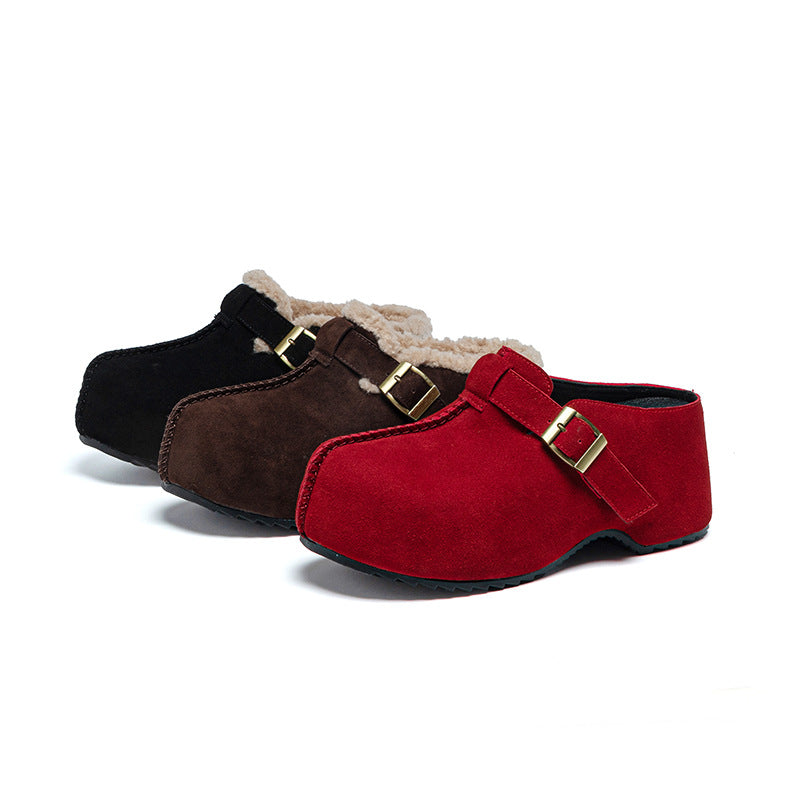 Women's Lazy Pump Half Fashion Veet Padded Slippers