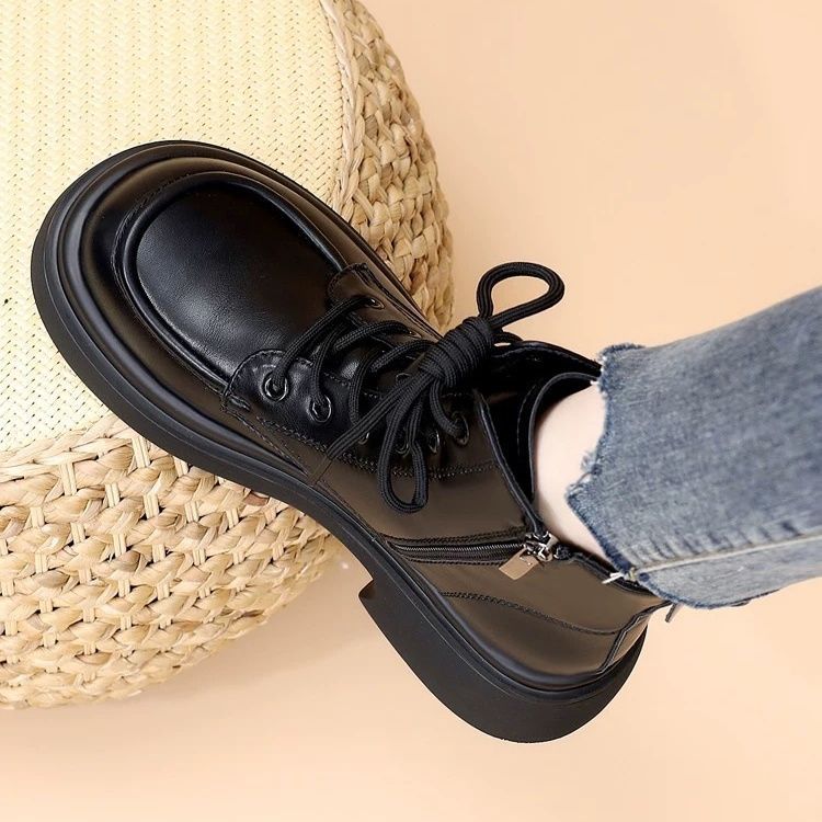 Women's & Men's Martin Cotton Mid British Style Fashion Women's Leather Boots