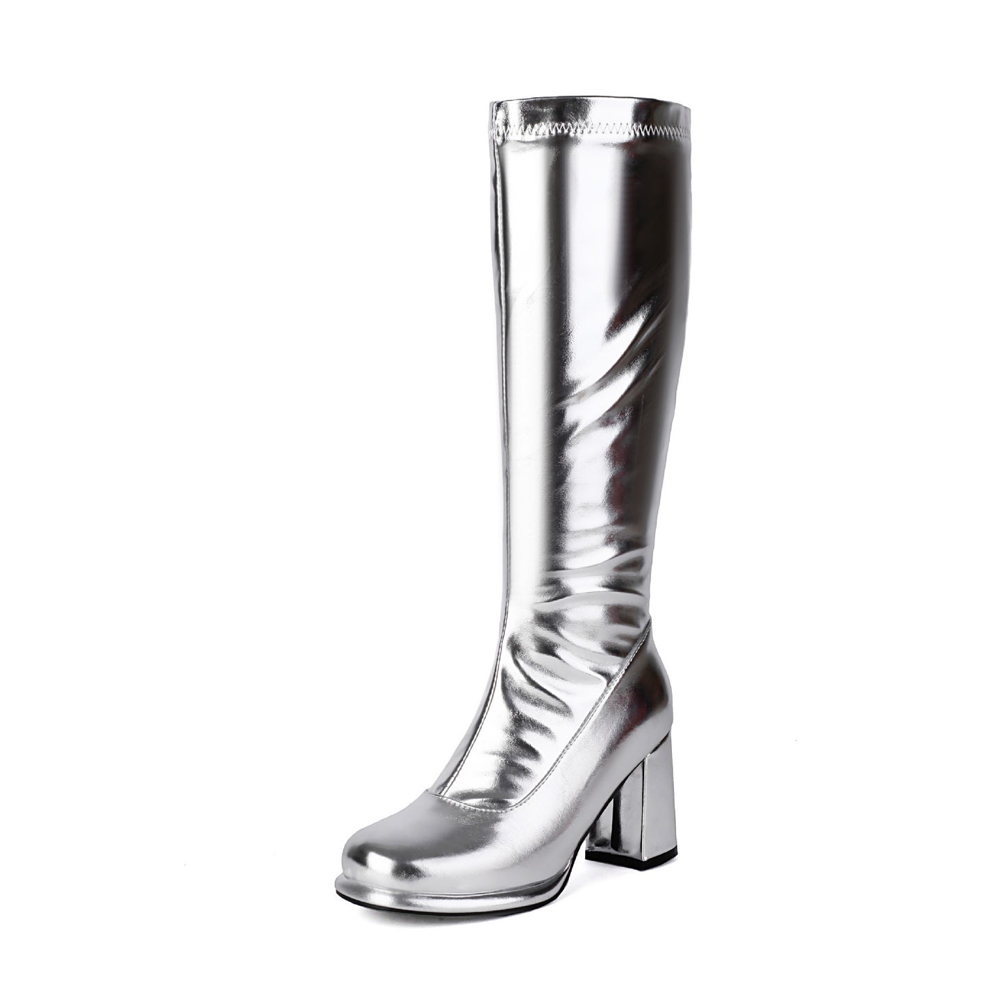 Women's Waterproof Platform Thick High Zipper Knight Women's Leather Boots