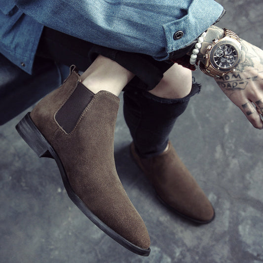 Men's Plus Size Ankle Tide Smoke Pipe British Boots