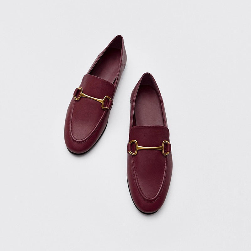 Women's Breathable Soft Buckle Slip-on Step-on Lazy Loafers