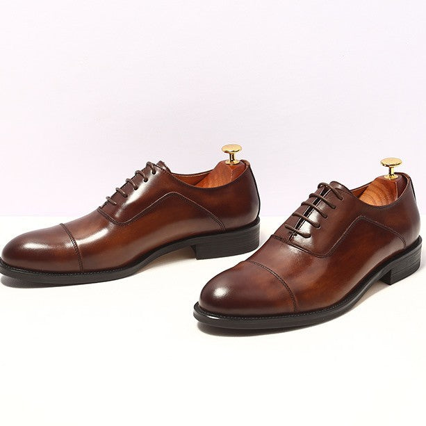 Men's British Elegant Formal Genuine Winter Oxford Groom Men's Business Leather Shoes