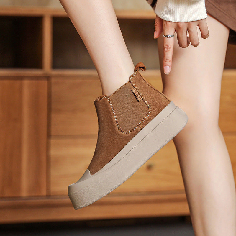 Retro Short Platform Chelsea British Style Boots