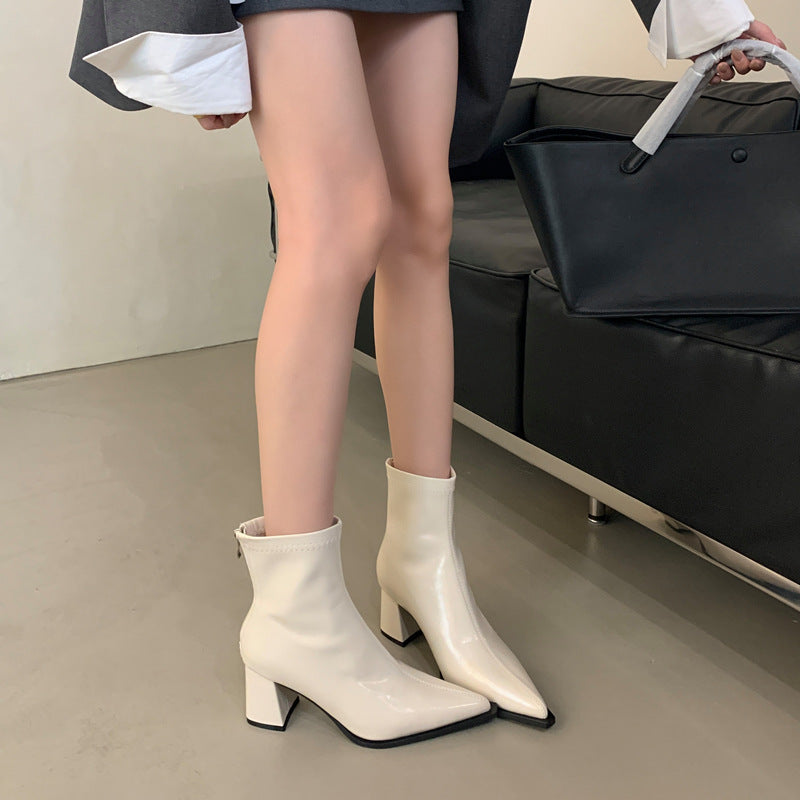 Women's With Skirt Pointed Ankle High Martin Niche Boots