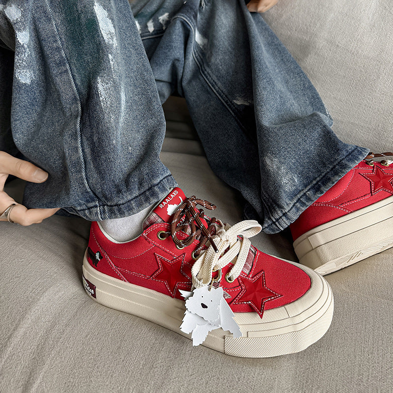 Women's & Men's Couple Western Highland Cartoon Platform Increased Breathable Fashion Men's Board Shoes