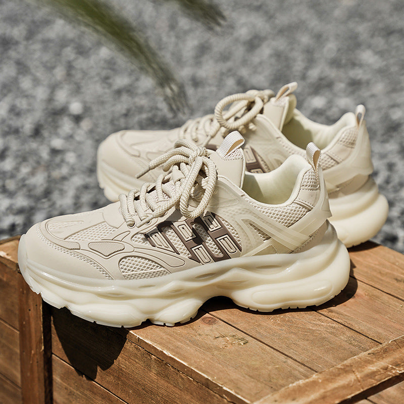 Men's Popcorn Bottom Mesh Breathable Clunky Fashion Running Sneakers