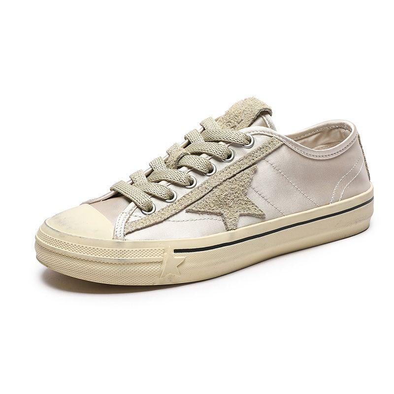 Women's Satin Surface Star Pattern Flat Board Sports Women's Casual Shoes