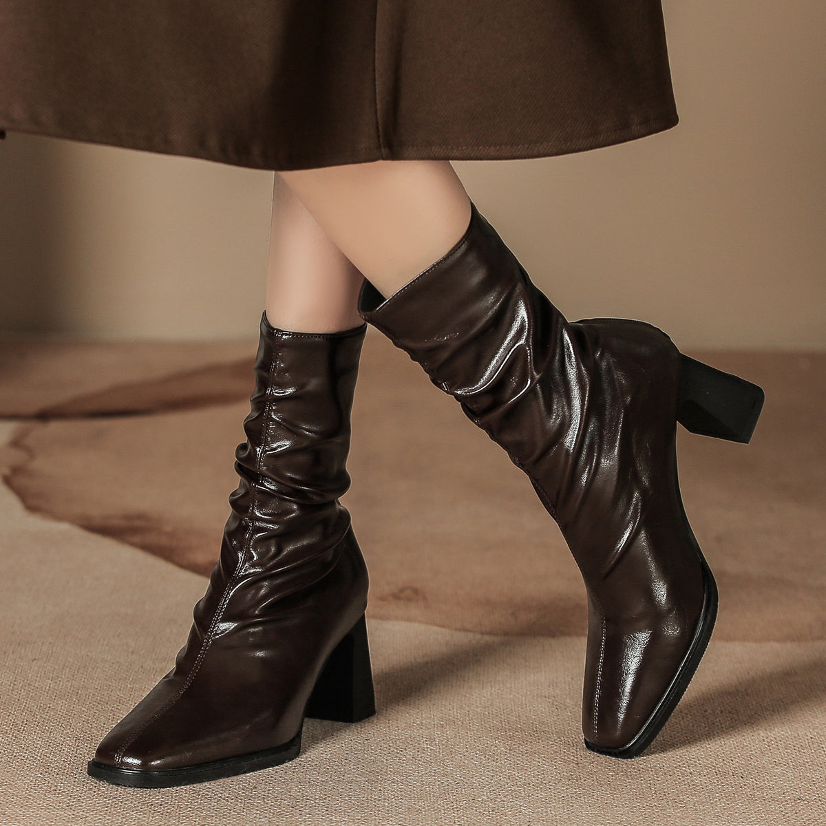 Women's Pile Style High Fleece-lined Vintage French Boots