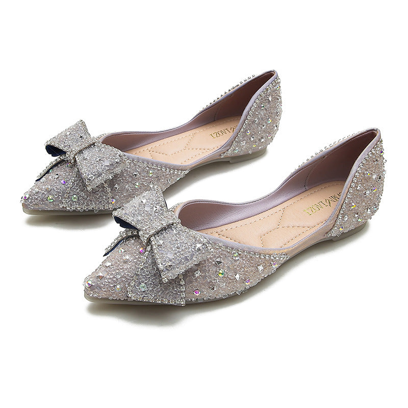 Women's Pumps Summer Low-cut Soft Bottom Rhinestone Casual Shoes