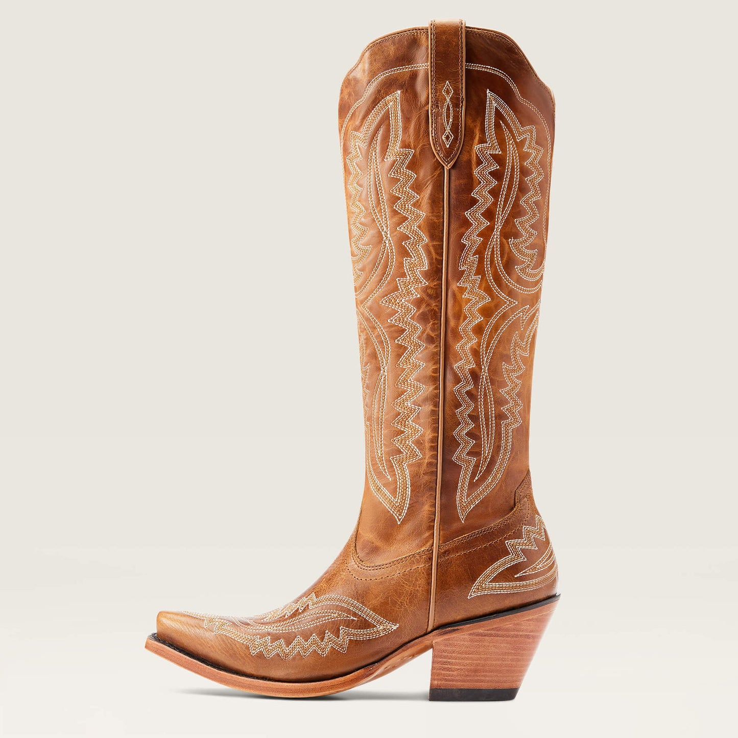 Toe Chunky High Tube Large Size Western Women's Leather Boots