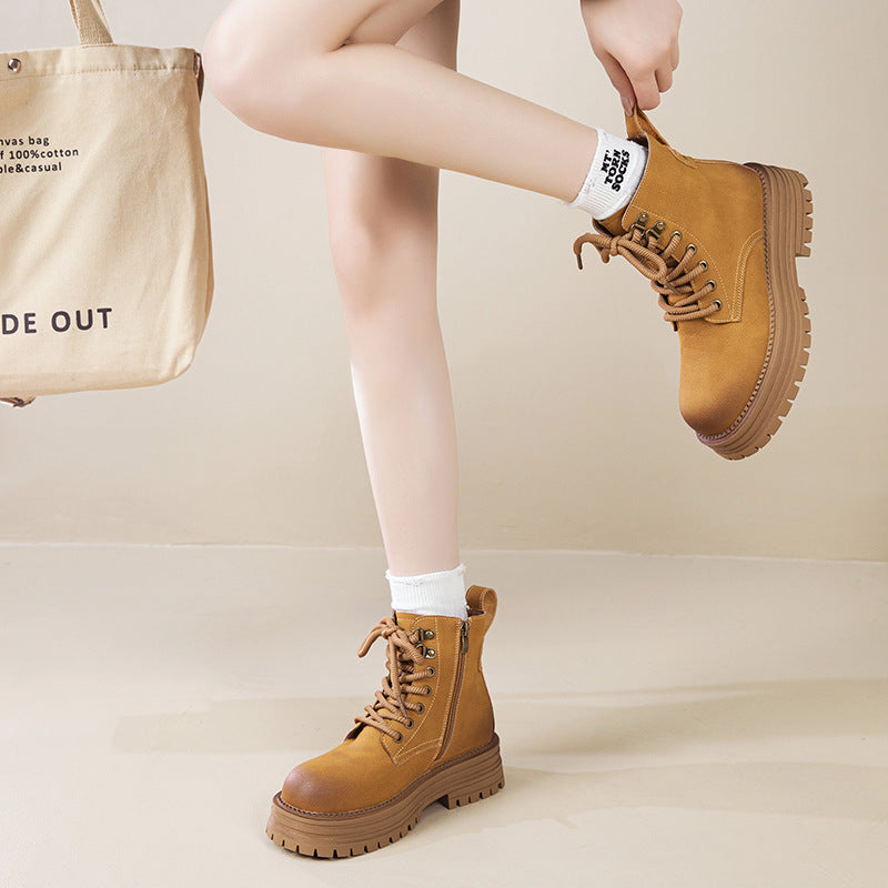 Women's Height Increasing Real With Fleece Lining Boots