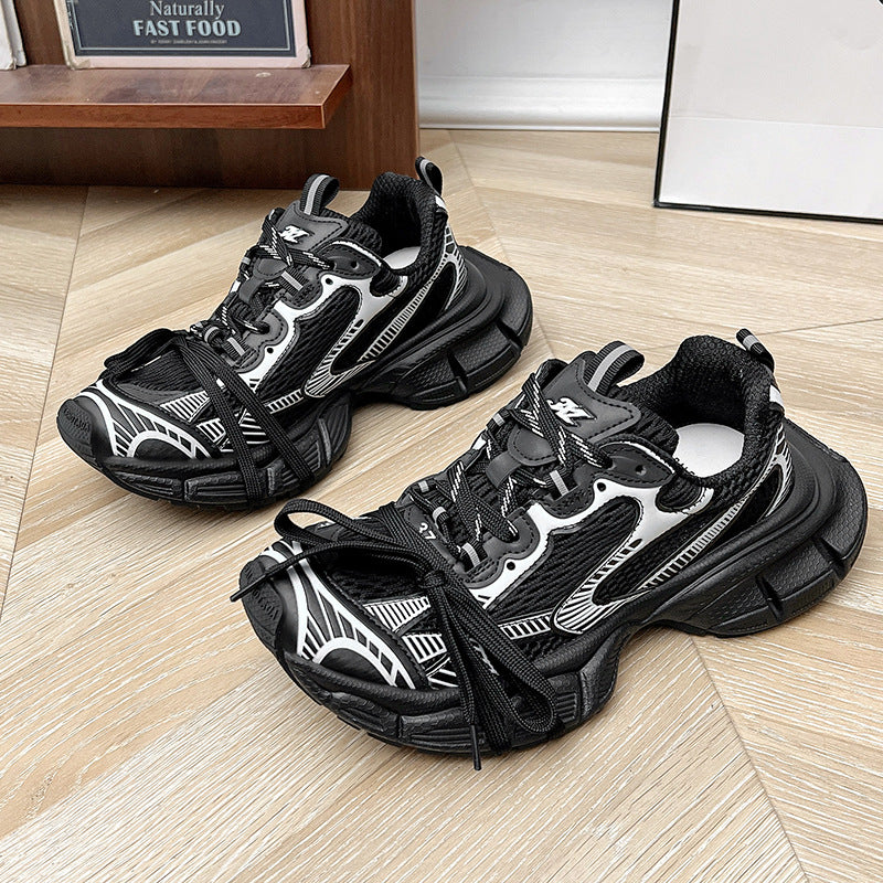 Women's Thick Bottom Heightened Daddy Autumn Breathable Versatile Dirty Sneakers