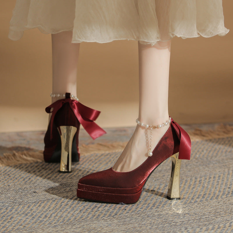Women's Chunky Mary Jane High Platform Bridal Women's Fashion Shoes