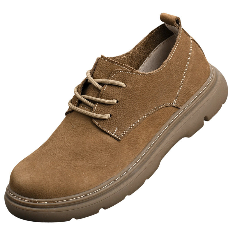 Men's Layer Cowhide British Style Comfortable Easy Men's Casual Leather Shoes