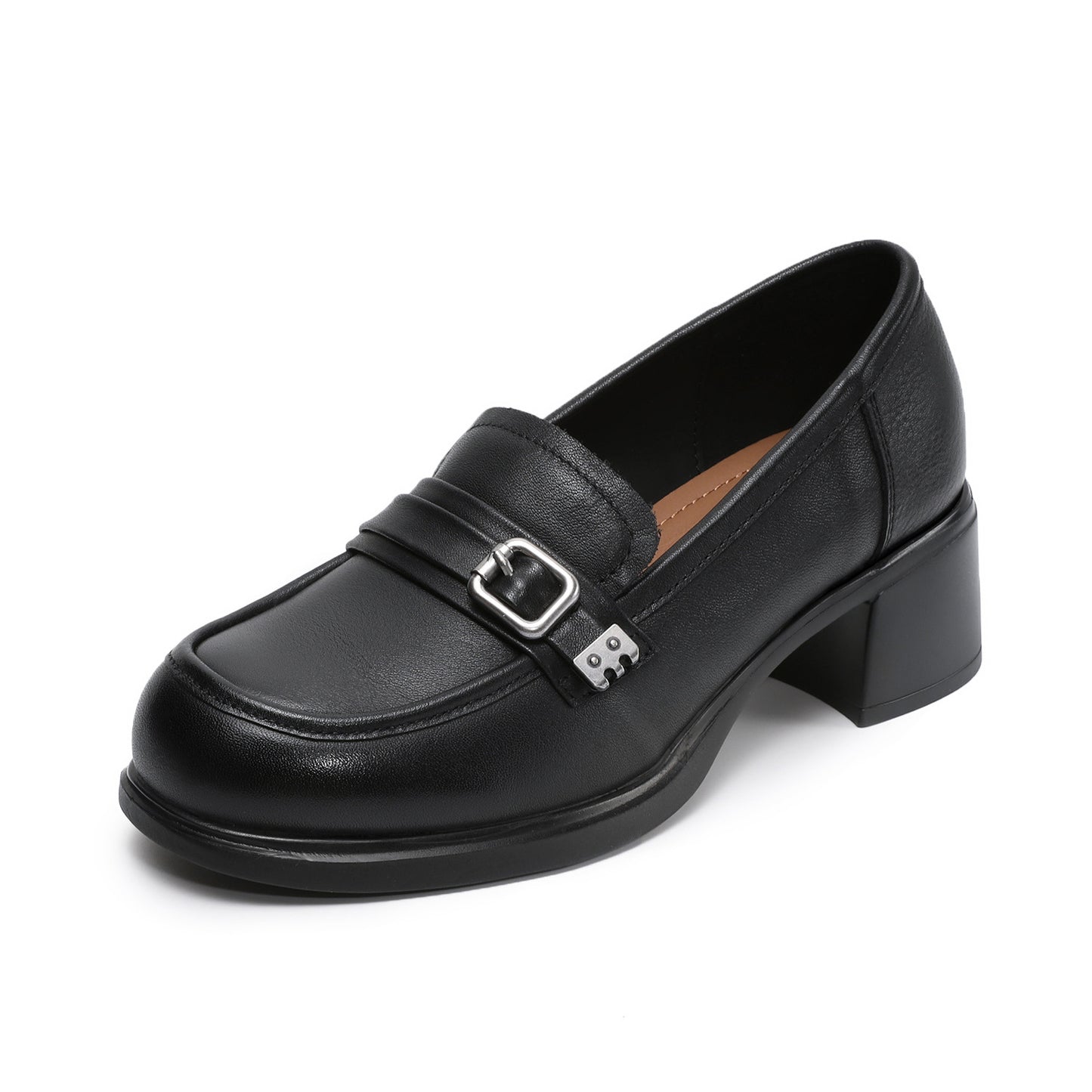 Women's First Layer Cowhide High Spring British Style With Skirt Small Loafers