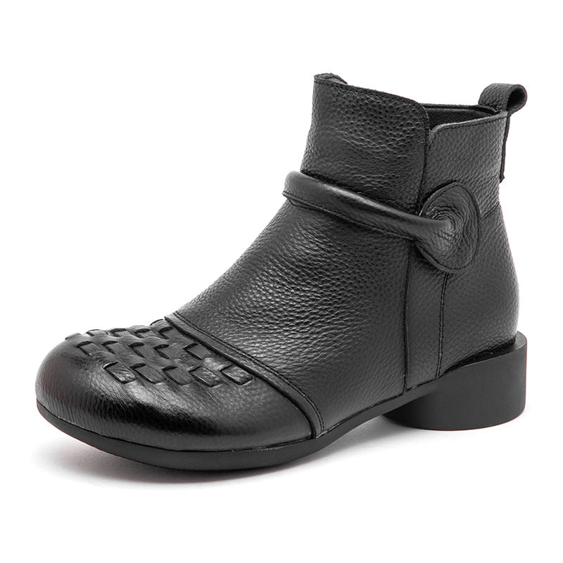 Women's Ethnic Style Warm Round Toe Mother Martin Winter Chunky Women's Cotton Shoes