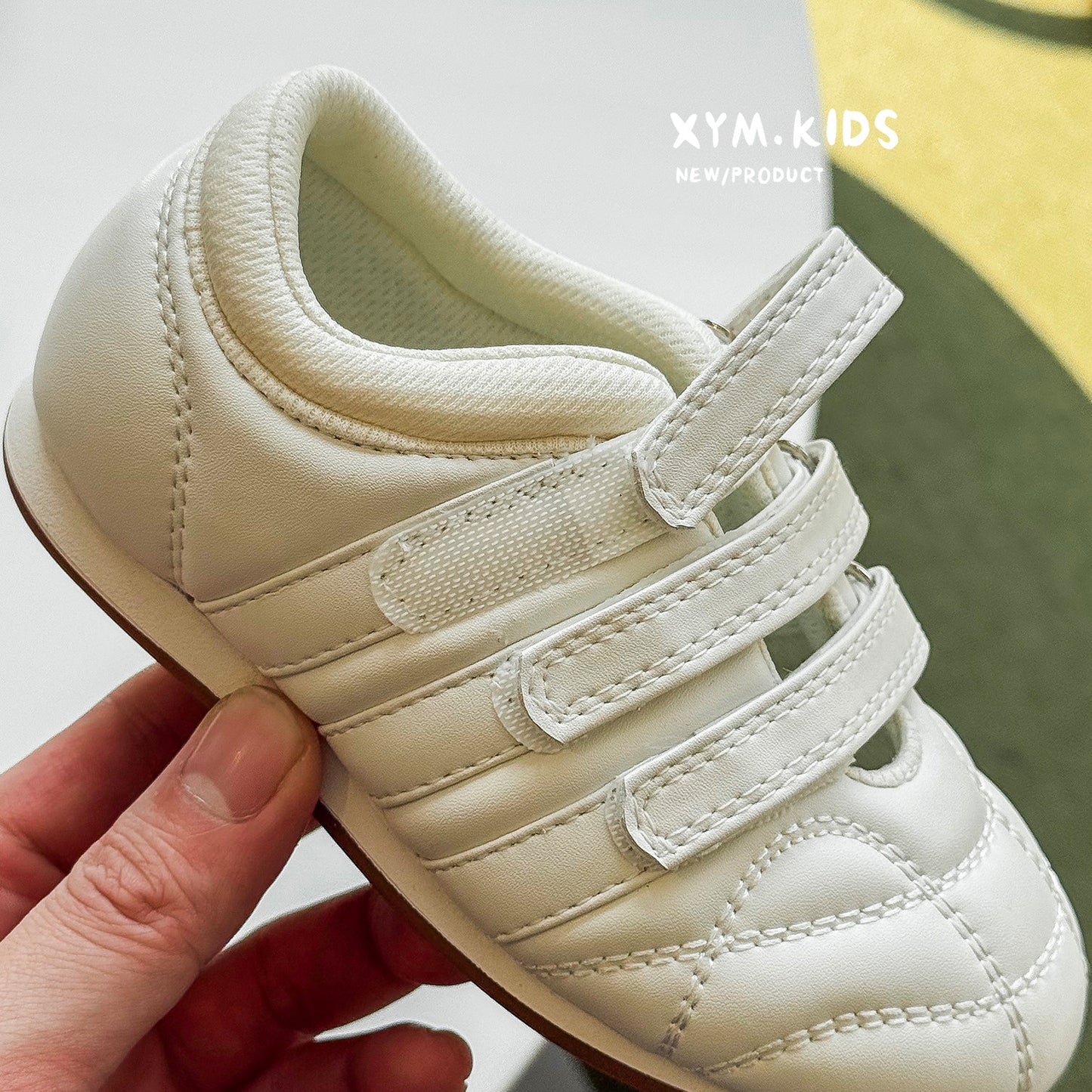Children's Korean Style Fashionable Velcro Soft Bottom Leather Shoes