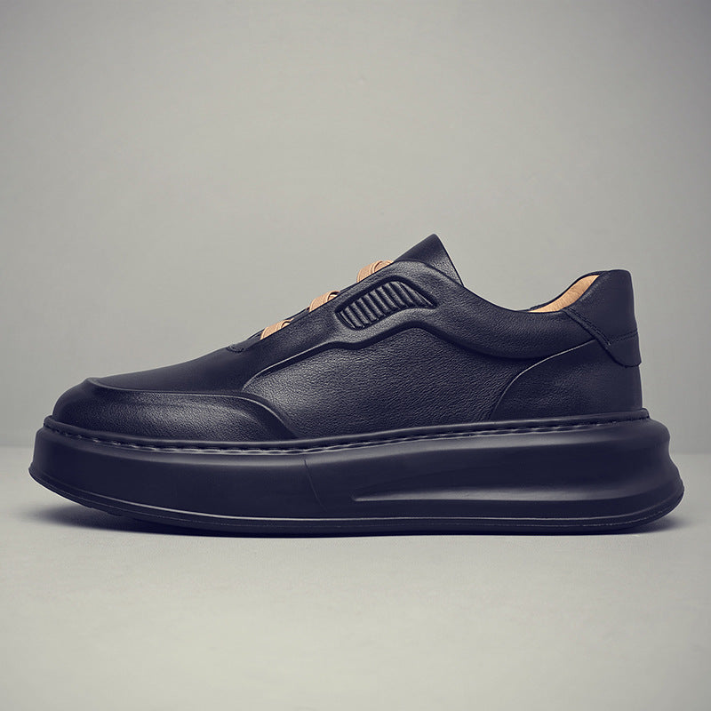 Men's First Layer Cowhide White Versatile Breathable Men's Board Shoes