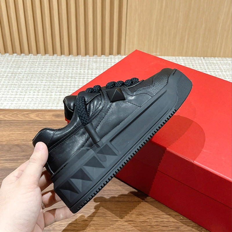 Women's & Men's Home Rivet Thick Bottom Heightened Easy Casual Shoes