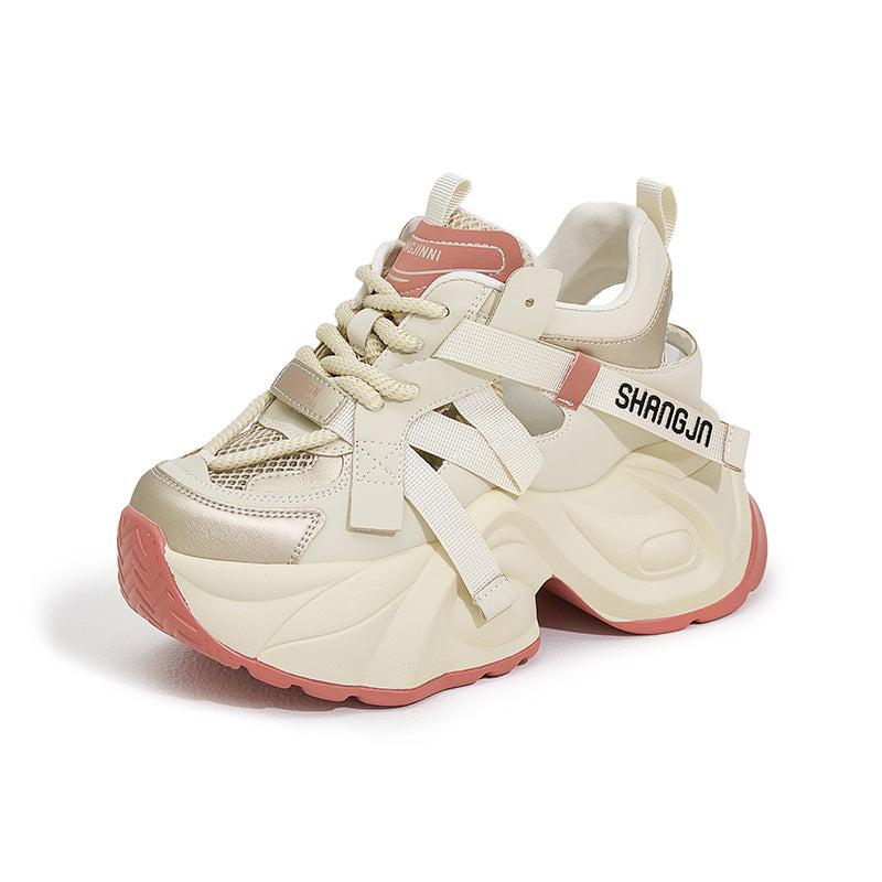 Women's Height Increasing Insole Dad Summer Hollow Sneakers